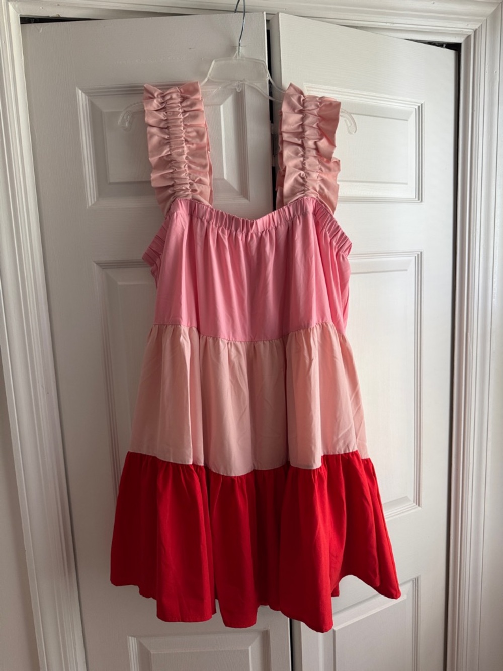 Entro Color Block Ruffle Strap Mini Dress